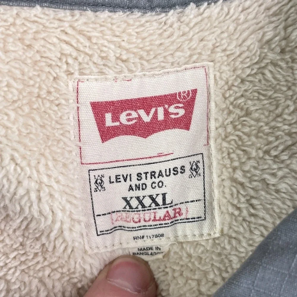 Levis Shirt Jacket Mens 3XL XXXL Grey Ripstop Canvas Fleece Lined Barn Shacket - Picture 3 of 14